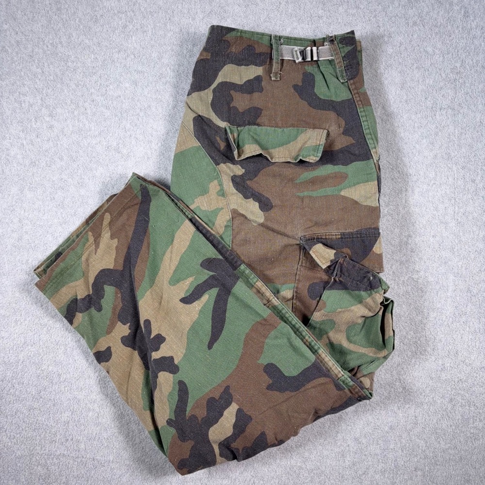 VTG USGI BDU Military Cargo Pants Mens 36x28 Green Woodland Camo Cargo Tactical